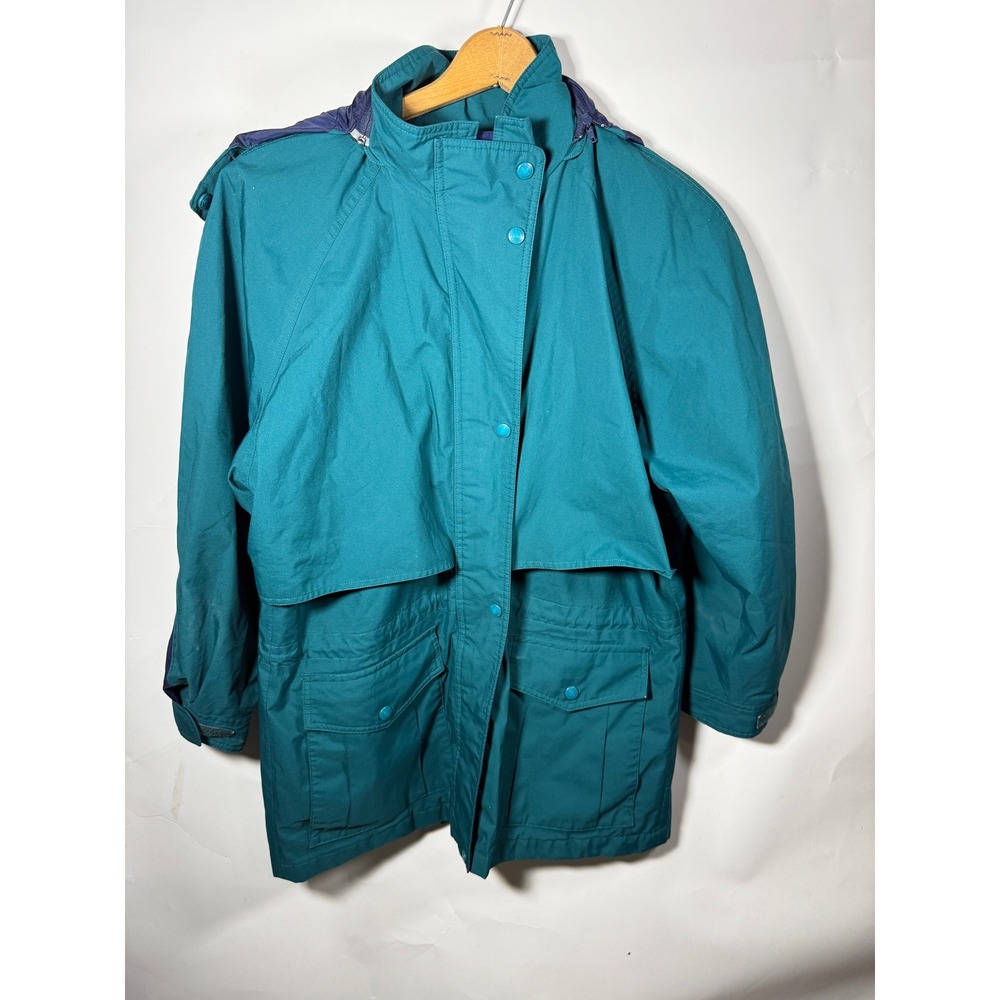Eddie Bauer Teal‎ Gore Tex Hooded Jacket Women's Medium Outdoor Adventure